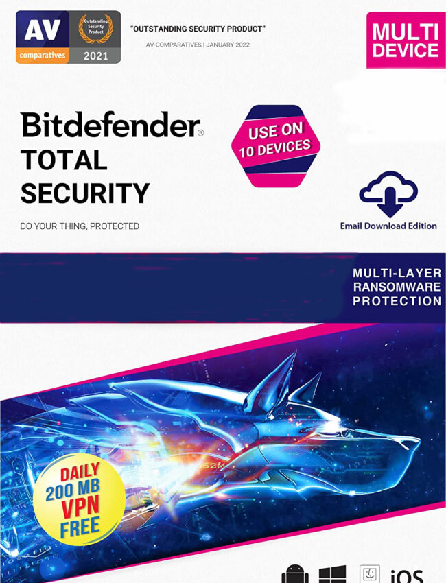 Bitdefender Total Security 10 User 1 Year