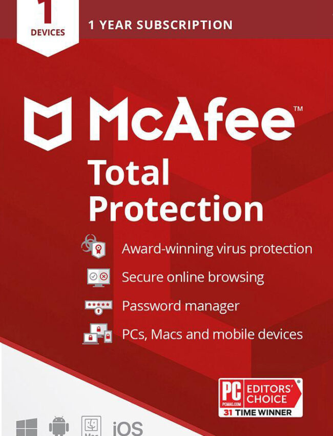 McAfee Total Protection 1 User 1 Year